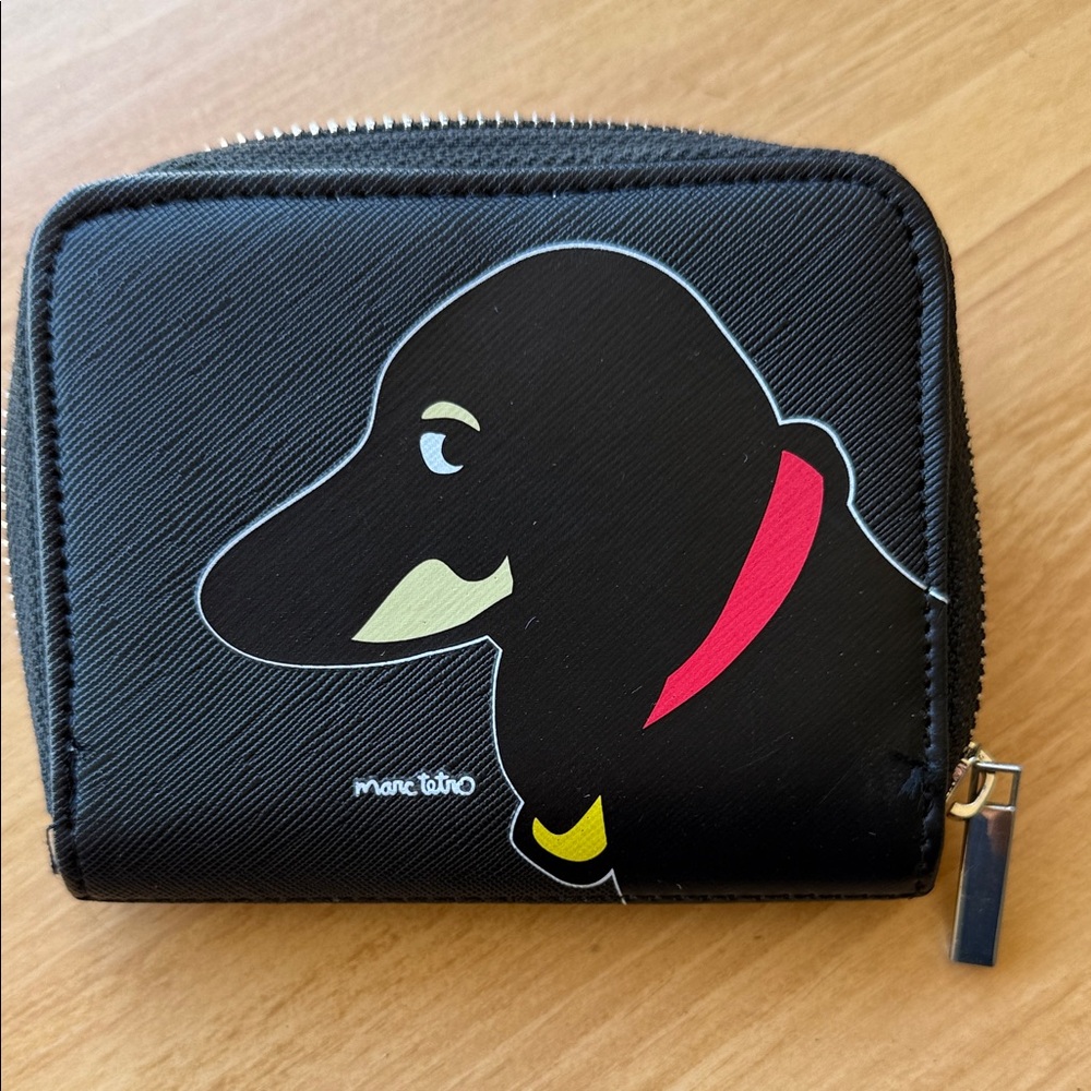 Marc Tetro Black Wallet with Dog Design